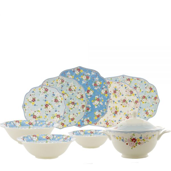 APARELHO JANTAR VINTAGE BLOOM 42 PCS PORCELANA