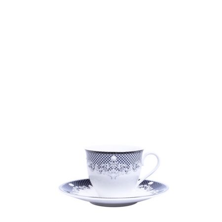 XICARA/PIRES CAFE VICTORIAN LACE BLUE PORCELANA CX C/ 6