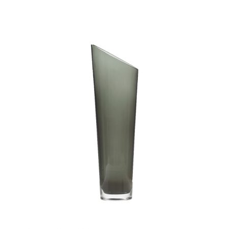 VASO 39 CM VIDRO CINZA
