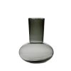 VASO 38 CM VIDRO CINZA