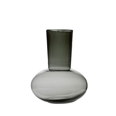 VASO 38 CM VIDRO CINZA
