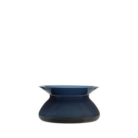 VASO 16 CM VIDRO AZUL