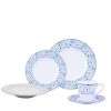 APARELHO JANTAR C/ CHA ADAMINA BLUE 30 PCS PORCELANA