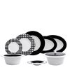 APARELHO JANTAR FRESHNESS H BLACK 42 PCS PORCELANA