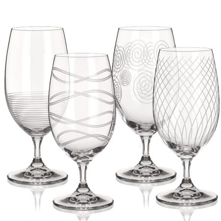 COPO CERVEJA LEONA DECORADO 370 ML VIDRO CX C/ 4