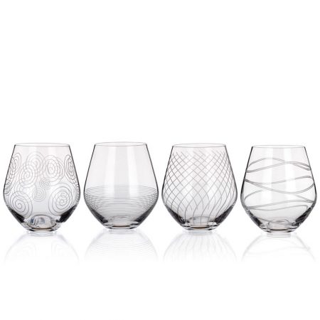 COPO VINHO TINTO LEONA DECORADO 500 ML VIDRO CX C/ 4