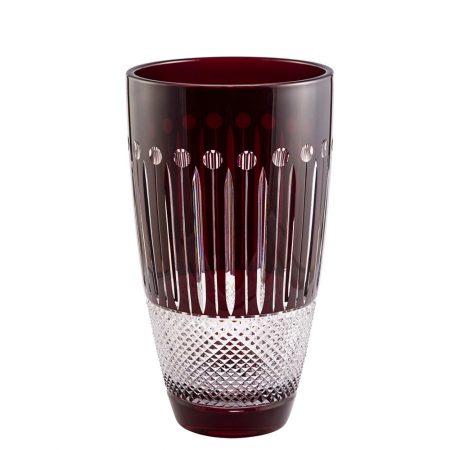 VASO 25 5 CM CRISTAL VERMELHO ESCURO