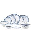 APARELHO JANTAR BLUE LEAF 42 PCS PORCELANA