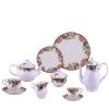 APARELHO CHA/CAFE/BOLO TROPICAL PARADISE 41 PCS PORCELANA