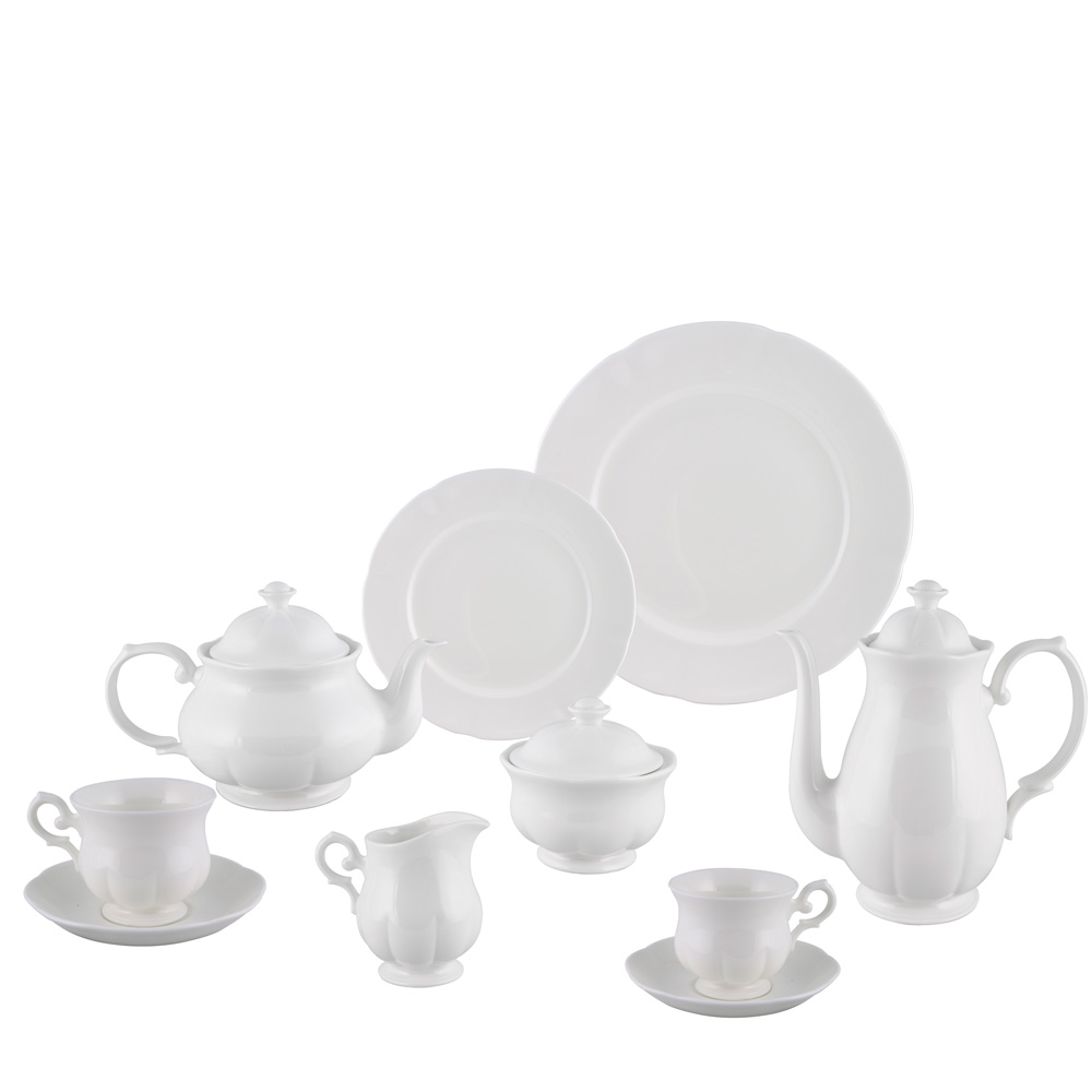 Aparelho de Chá, Café & Bolo 41 Peças em Porcelana Radius Gold