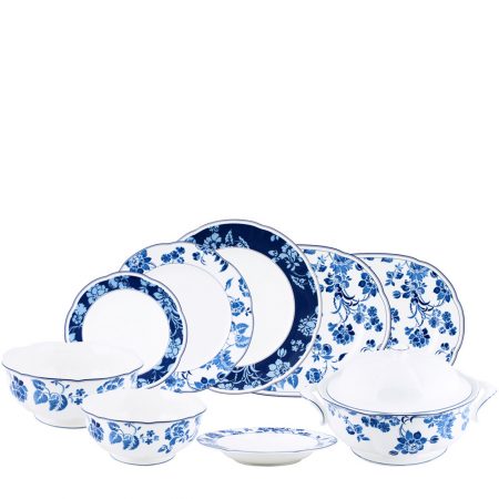 APARELHO JANTAR ASIAN BLUE 42 PCS PORCELANA