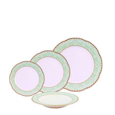 1/2 BAIXELA GREEN VINTAGE 30 PCS PORCELANA
