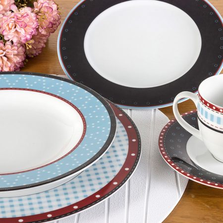 APARELHO JANTAR JACKIE CHECK 20 PCS PORCELANA