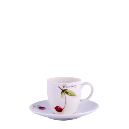 XICARA/PIRES CAFE FRESH FRUIT 100 ML / 12 CM PORCELANA CX C/ 6