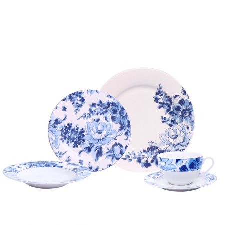 APARELHO JANTAR C/ CHA RAPSODY IN BLUE 30 PCS PORCELANA