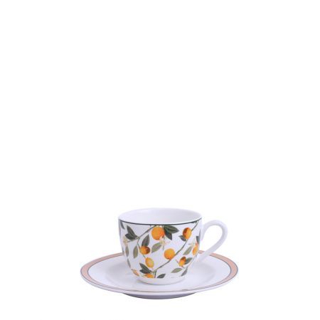XICARA/PIRES CAFE BLOSSOM LEMON 100 ML PORCELANA CX C/ 6