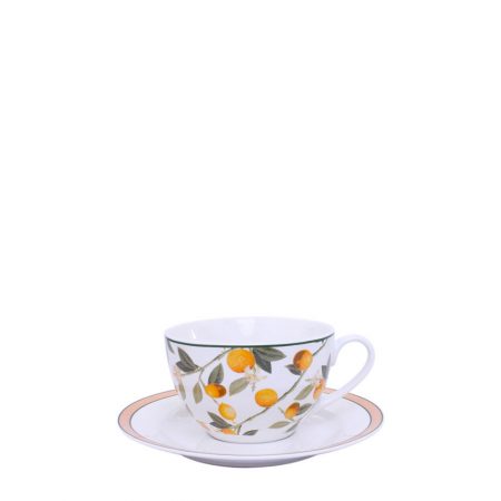 XICARA/PIRES CHA BLOSSOM LEMON 250 ML PORCELANA CX C/ 6
