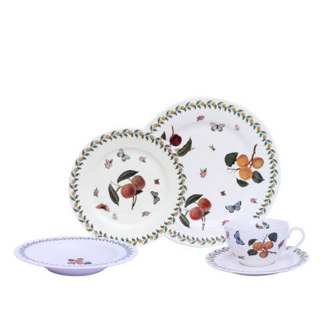 APARELHO JANTAR C/ CHA PEACHES 30 PCS PORCELANA