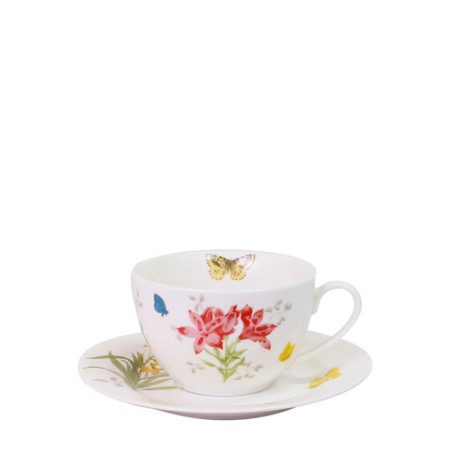 XICARA/PIRES CHA FLOWER GARDEN 250 ML PORCELANA CX C/ 6