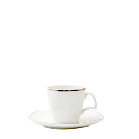 XICARA/PIRES CHA SQUARE P LINING 240 ML / 15 CM PORCELANA CX C/ 6