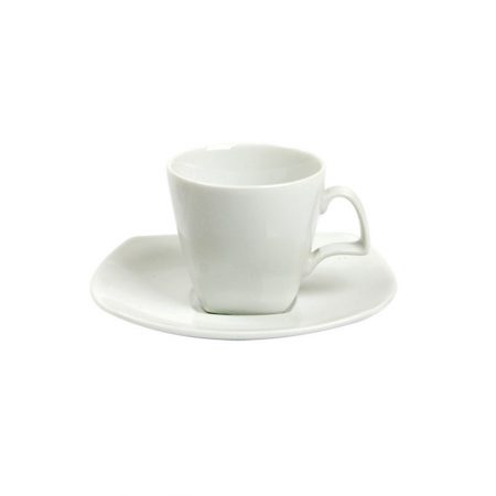 XICARA/PIRES CHA SQUARE WHITE 240 ML / 15 CM PORCELANA CX C/ 6