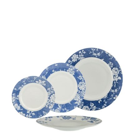 APARELHO JANTAR LINEN ROSE 24 PCS PORCELANA