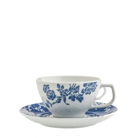 XICARA/PIRES CHA LINEN ROSE PORCELANA CX C/ 6