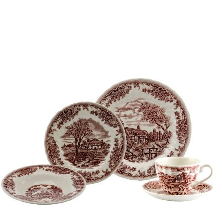 APARELHO DE JANTAR E CHA PINK BROOK CHELSEA 20 PCS CERAMICA